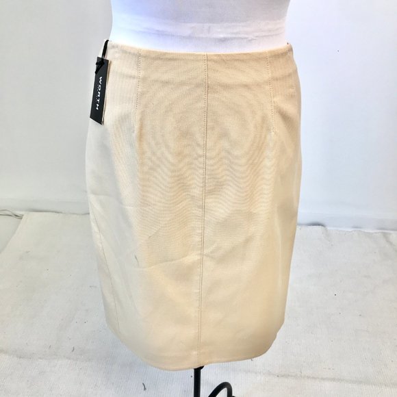 Worth 10 Transitional Zipper Pencil Skirt Tan - Picture 4 of 13